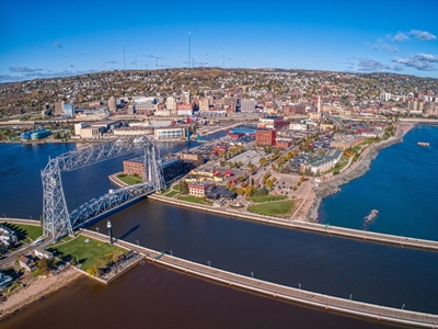 Aerial view of Duluth MN
